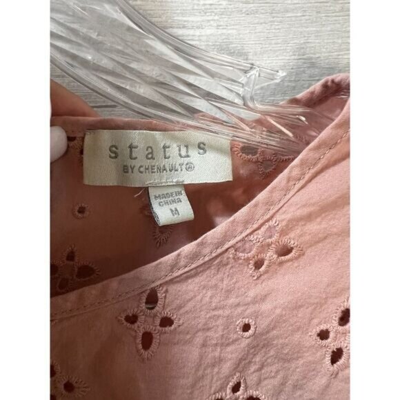 NEW‎ Status by Chenault Women's Mixed Pattern Cotton Eyelet Top - Picture 7 of 7